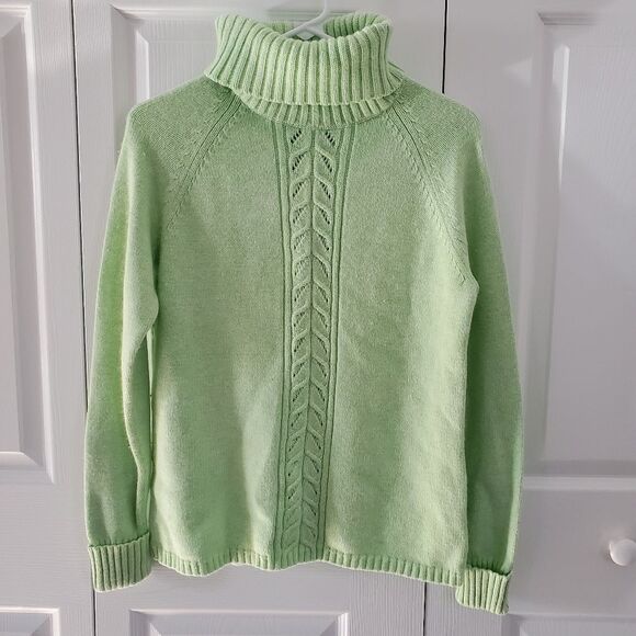 St John's Bay Cable Knit Turtleneck Sweater Women's Size Large - Picture 1 of 3